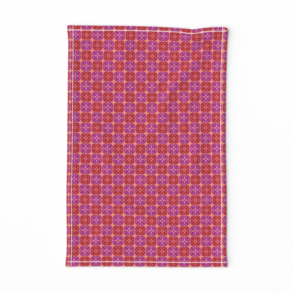 Dog Noseprint Moroccan Tile in  Lavender, Burgundy and Pink by Paducaru