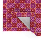 Dog Noseprint Moroccan Tile in  Lavender, Burgundy and Pink by Paducaru