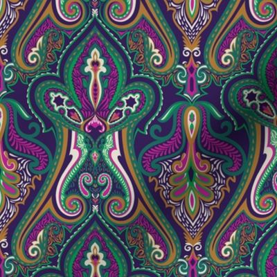 Vintage Paisley Green&Violet