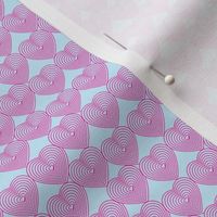 Pink hearts on the light blue background | Small