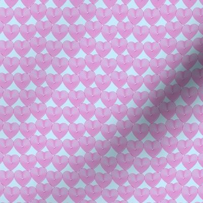 Pink hearts on the light blue background | Small