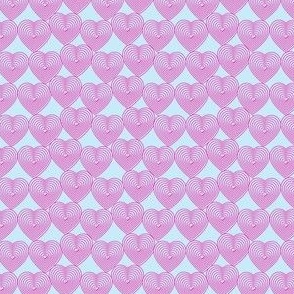 Pink hearts on the light blue background | Small