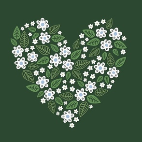 21x18 green meadow heart horizontal panel