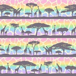 Giraffe Rainbow Safari Silhouettes (Small Scale) 
