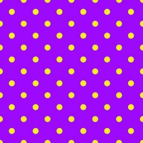Quarter Inch Yellow Polka Dots on Purple