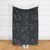 Textured Roses-Teal-XL