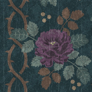 Textured Roses-Teal-XL