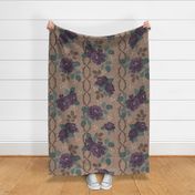 Textured Roses-Taupe-XL