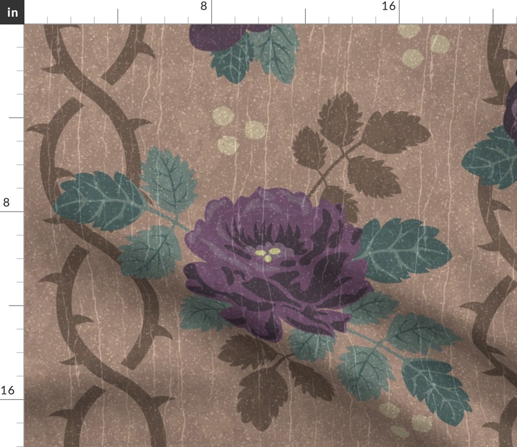 Textured Roses-Taupe-XL