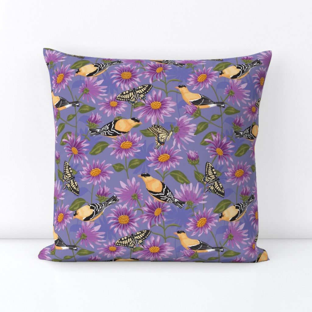 Goldfinches & Purple Asters 