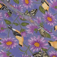 Goldfinches & Purple Asters 