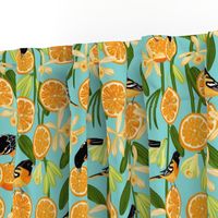 Birds & Oranges Green