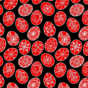 pisanki eggs red pattern