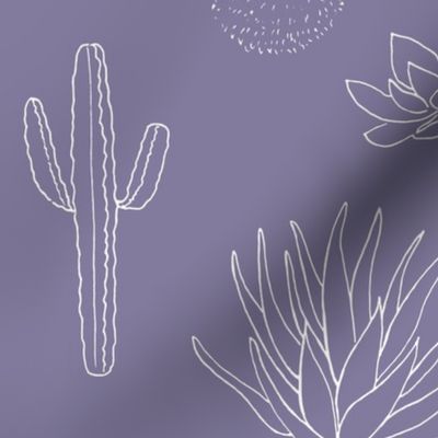 succulents and cactus handdrawn pattern