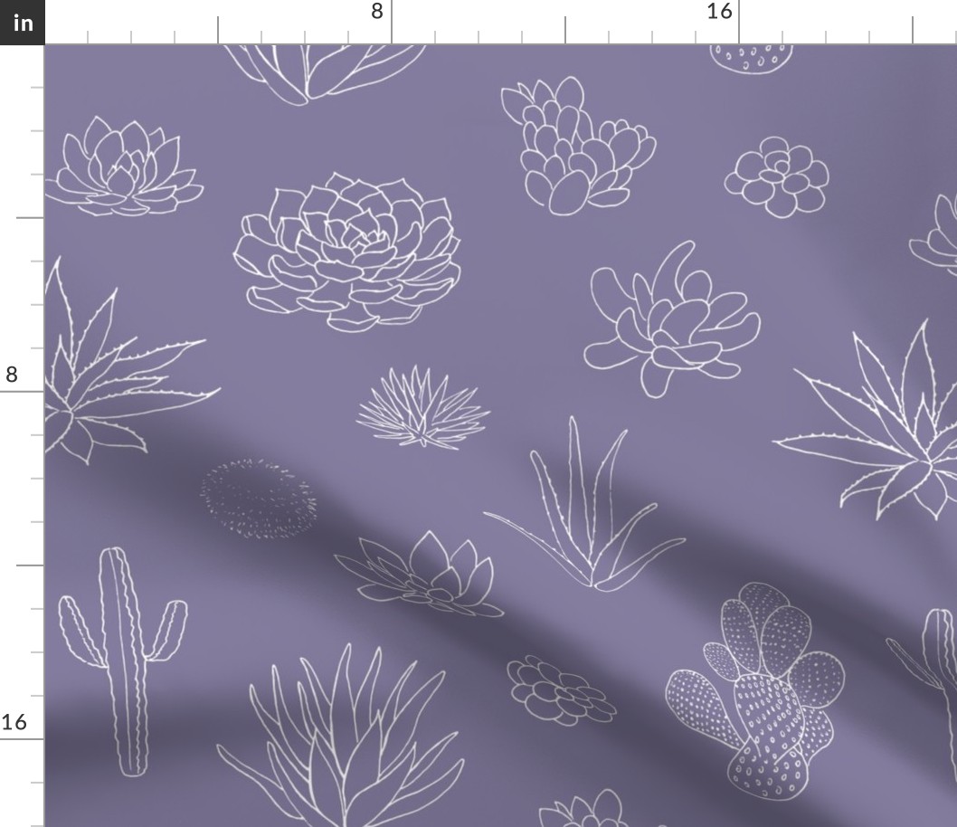 succulents and cactus handdrawn pattern