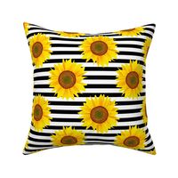 sunflowers on black lines patten