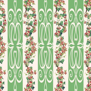 NOUVEAU FLORAL STRIPE (LEAF)