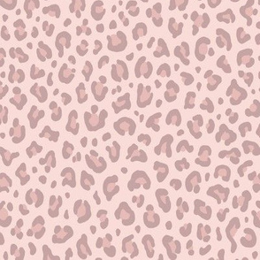 ★ LEOPARD PRINT in DUSTY MAUVE on BLUSH PINK ★ Small Scale / Collection : Leopard spots – Punk Rock Animal Prints
