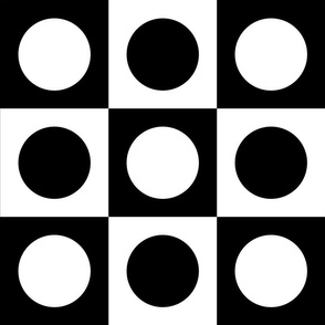 Large Black and White Circles Inside Squares