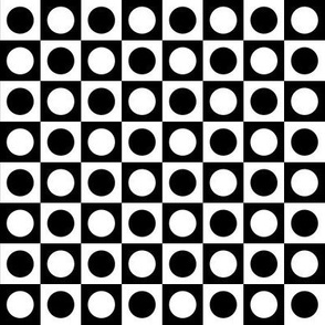 Small Black and White Circles Inside Squares