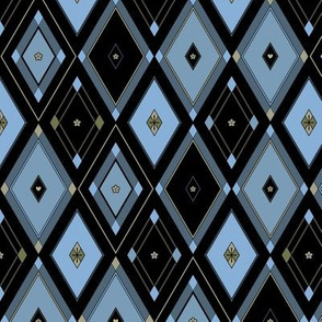 Geometric Diamonds - Glory (blue and black 1)