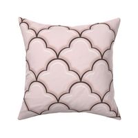 Ogee Half Drop Tiles in Baby Pink - Large Scale