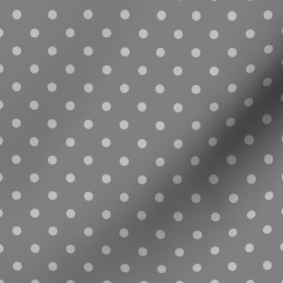 Quarter Inch Matte Silver Polka Dots on Medium Gray
