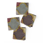 Shiny Ogee Half Drop Tiles in Morocco Colors