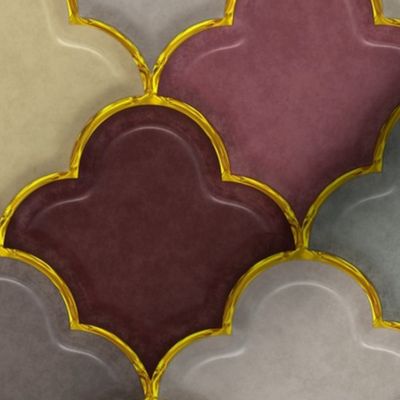 Shiny Ogee Half Drop Tiles in Morocco Colors