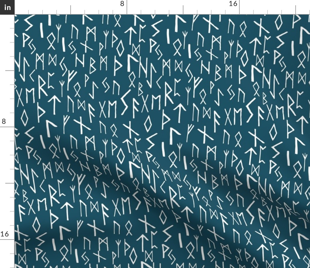 Futhark Runes blue - medium scale