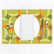 Four Square Geometric Hybrid Nuggets in Orange, Yellow and Green