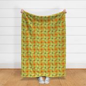 Four Square Geometric Hybrid Nuggets in Orange, Yellow and Green