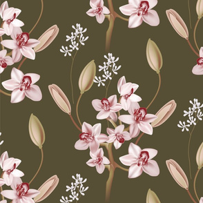 Green orchids background