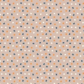 playful floral polka dot - dark beige small scale