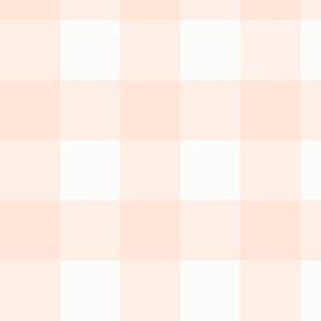 1.5" Gingham: Pastel Peach Gingham Check, Peach Buffalo Plaid