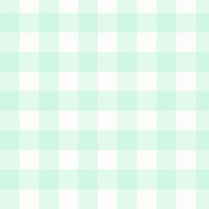 3/4" Pastel Mint Gingham: Mint Green Gingham  Check, Buffalo Plaid