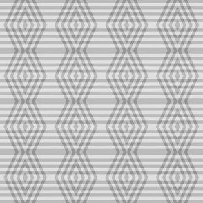 JP2 -Small - Buffalo Plaid Diamonds on Stripes in Grey Monochrome
