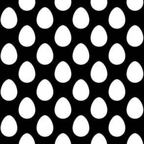 Small White Eggs on Black