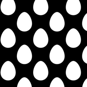 Medium White Eggs on Black