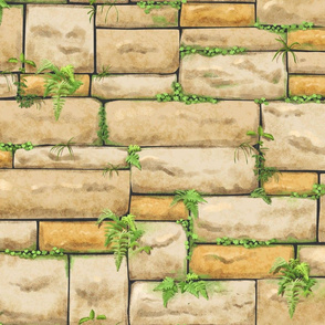 Tan Stone Wall Medium