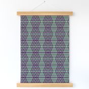 JP6 - Medium -Buffalo Plaid Diamonds on Stripes in Royal Purple and Ocean View Green Pastel