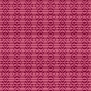 JP7 - Miniature - Buffalo Plaid Diamonds on Stripes in Rustic PInk Pastel and Rosy Red
