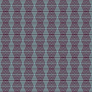 JP8 - Miniature - Buffalo Plaid Diamonds on Stripes in Rich Burgundy and Teal Pastel