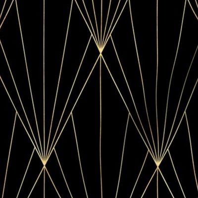 ART DECO DIAMONDS - GOLD ON BLACK