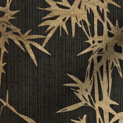 GOLDEN BAMBOO ON DARK TEXTURED BACKGROUND