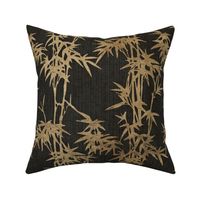 GOLDEN BAMBOO ON DARK TEXTURED BACKGROUND