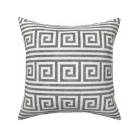 Greek key stripes - grey - LAD20