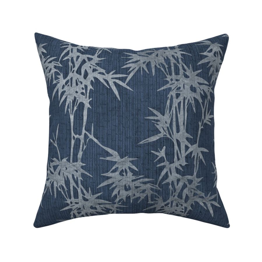 BAMBOO - LIGHT BLUE ON DARK BLUE, TEXTURED, LARGE SCALE