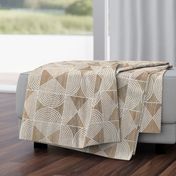 Boho Tribal Woodcut Neutral Geometric Shapes on Natural Wood