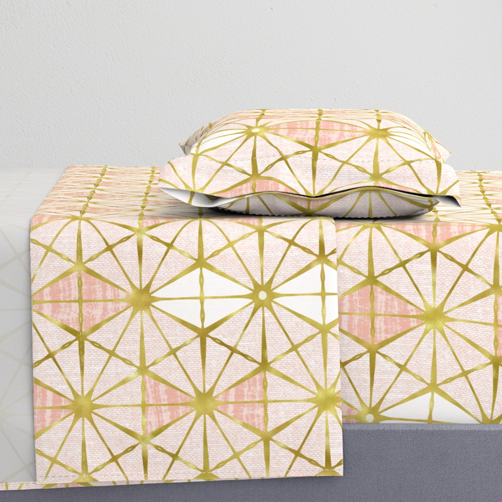 Luminous - Gilded Blush Pink Geometric Jumbo Scale